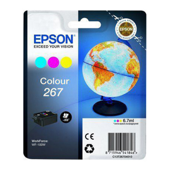 Tusz Epson T267 do WorkForce WF-100W |  CMY | 200 str.