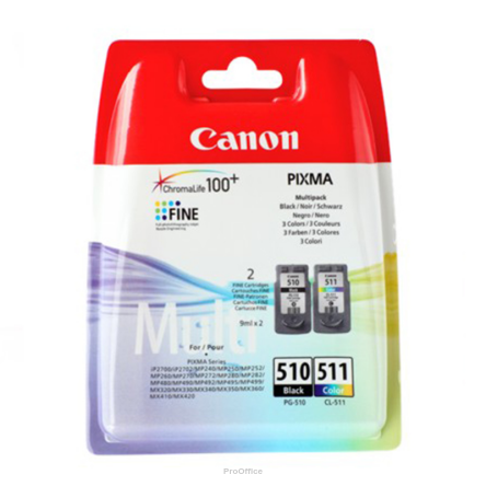 Zestaw  dwóch  tuszy Canon  PG510/CL511 do MP-240/260/270/280/480/490 | CMYK